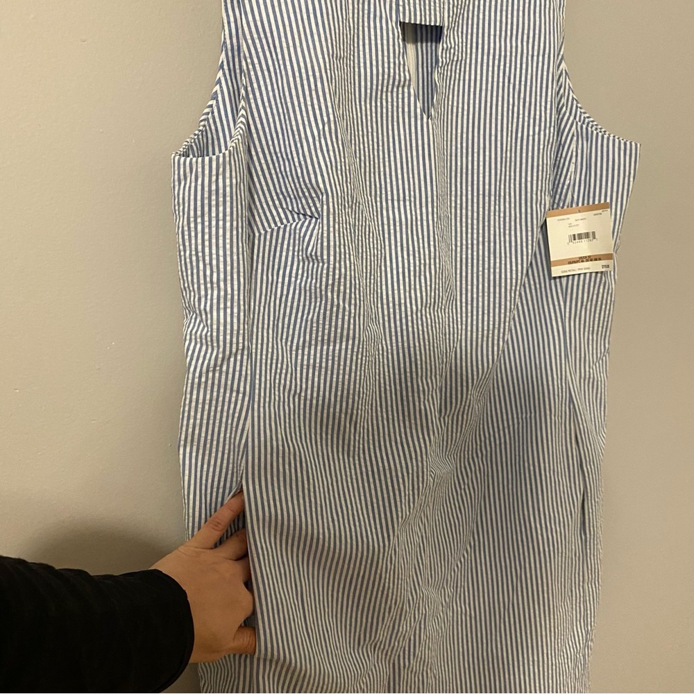 Anne Klein Blue and White Striped Dress knee length size 12 - Picture 3 of 12